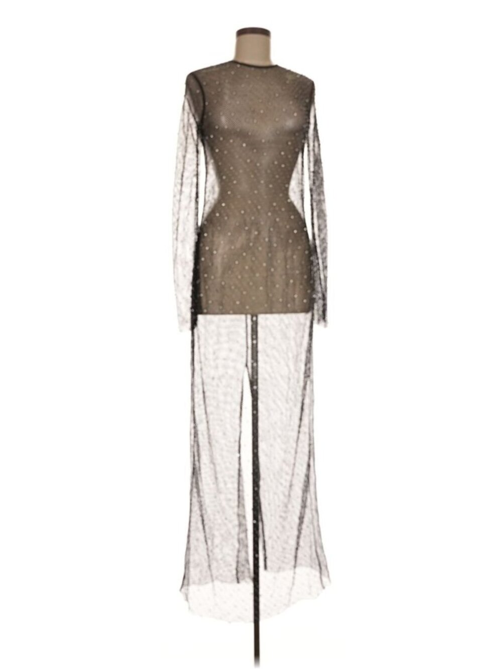 Kiki De Montparnasse Black Studded Maxi Dress Medium